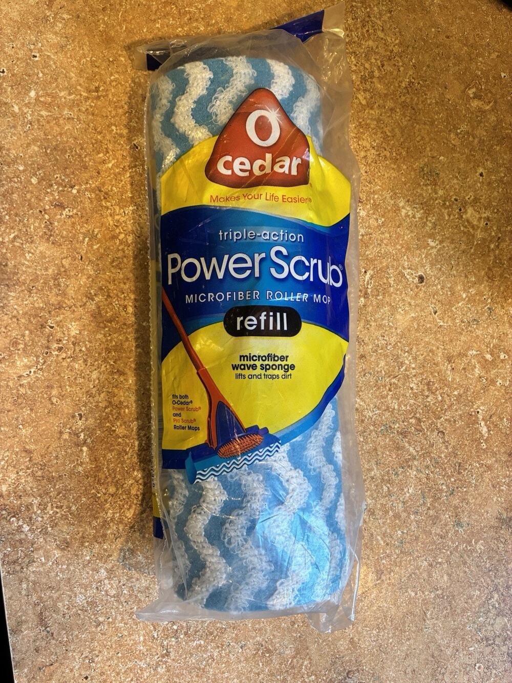 O-Cedar Power Scrub Replacement Mop Head Refill Microfiber Roller Wave Sponge